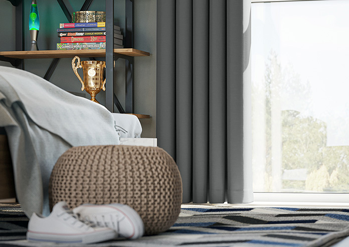 Kyoto Faux Silk, Anthracite - Made to Measure Curtains - Image 5